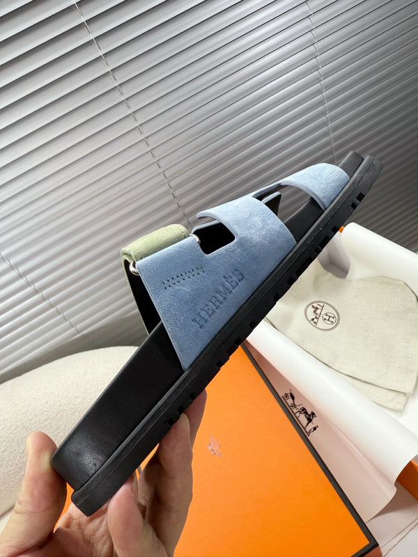 HM Chypre Sandal Demin Blue mix Pear green Suede 205488