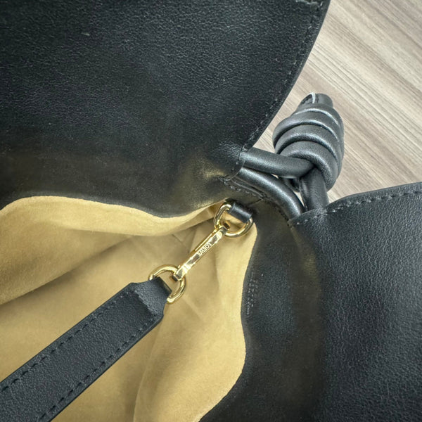 Loew Medium Flamenco Clutch 30cm Black Lambskin