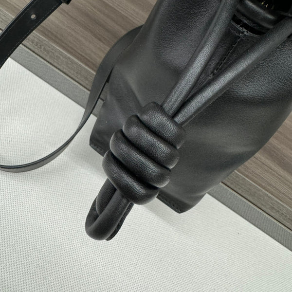 Loew Medium Flamenco Clutch 30cm Black Lambskin