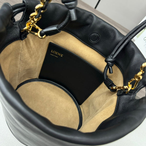 Loewe Flamenco Purse Bucket 32 Black Lambskin Ghw