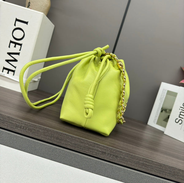 Loewe Flamenco Purse 30 Lime Lambskin Ghw