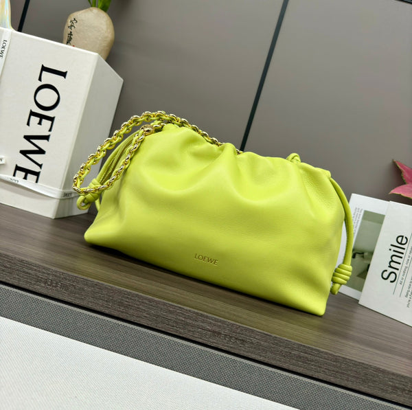 Loewe Flamenco Purse 30 Lime Lambskin Ghw