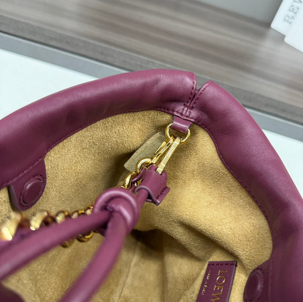 Loewe Flamenco Purse 23 Burgundy Lambskin Ghw