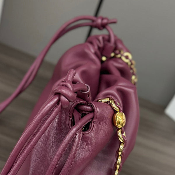 Loewe Flamenco Purse 30 Burgundy Lambskin Ghw
