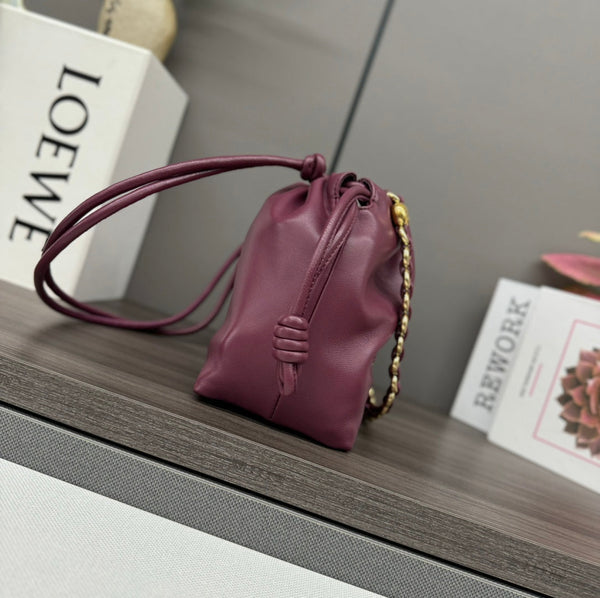 Loewe Flamenco Purse 30 Burgundy Lambskin Ghw