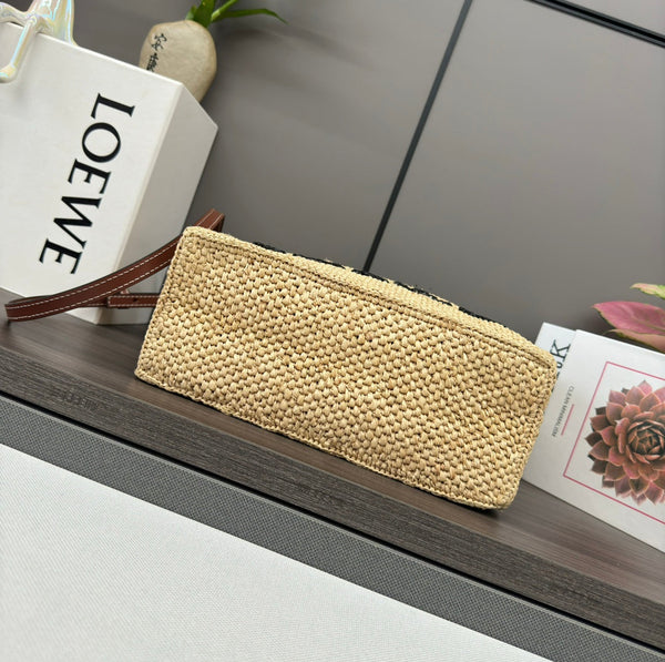 Loew Font Tote 24cm Beige Raffia
