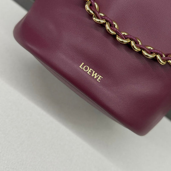 Loewe Flamenco Purse Bucket 32 Burgundy Lambskin Ghw