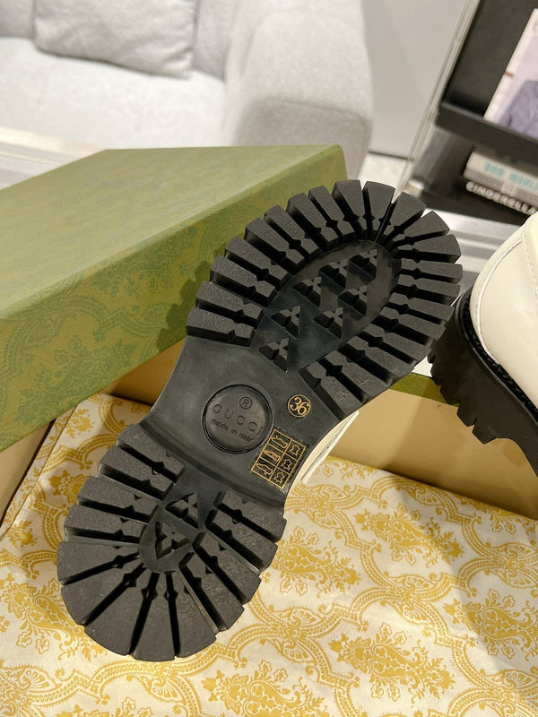 GG LOAFER WITH HORSEBIT WHITE CALFSKIN