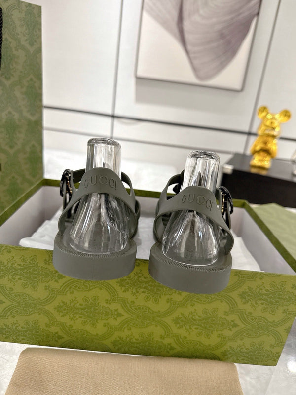 GC 25 Black Double G Sandal Dark Green Rubber 292428