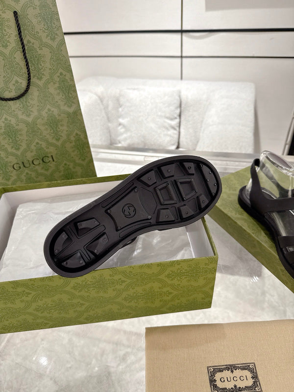 GC 25 Black Double G Sandal Black Rubber 292432