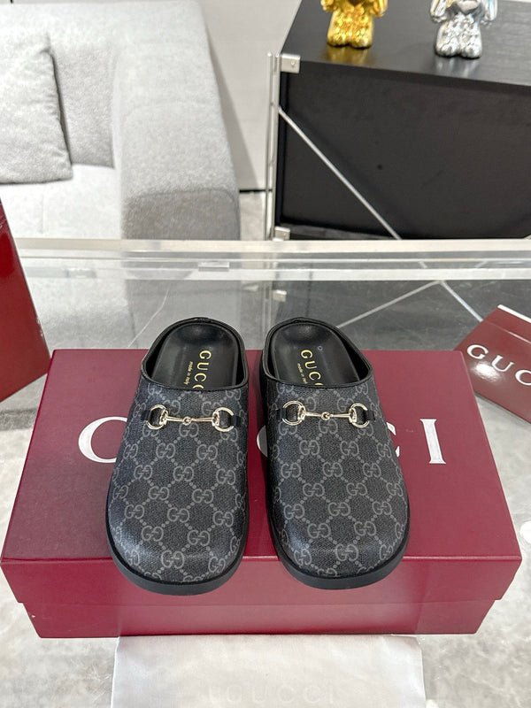 GC 25 Horsebit Mule Grey Monogram Canvas