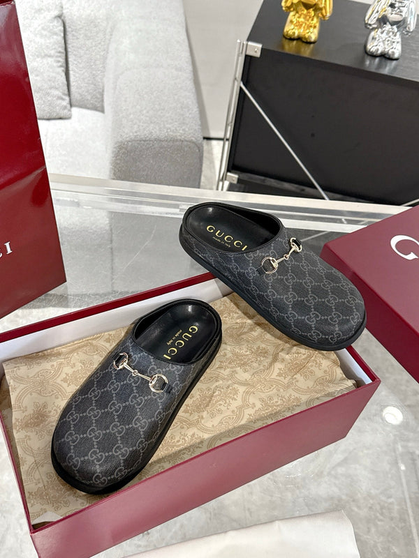 GC 25 Horsebit Mule Grey Monogram Canvas