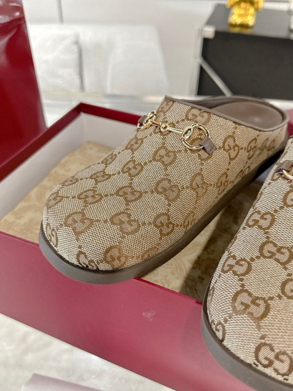 GC 25 Horsebit Mule Brown Monogram Canvas