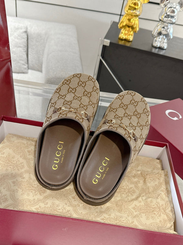 GC 25 Horsebit Mule Brown Monogram Canvas