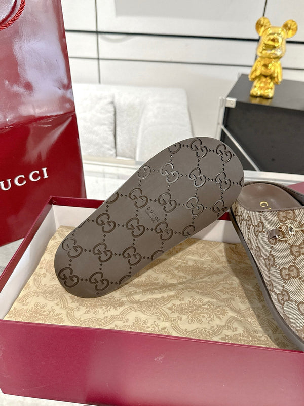 GC 25 Horsebit Mule Brown Monogram Canvas