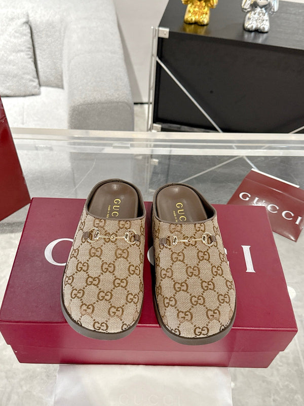 GC 25 Horsebit Mule Brown Monogram Canvas