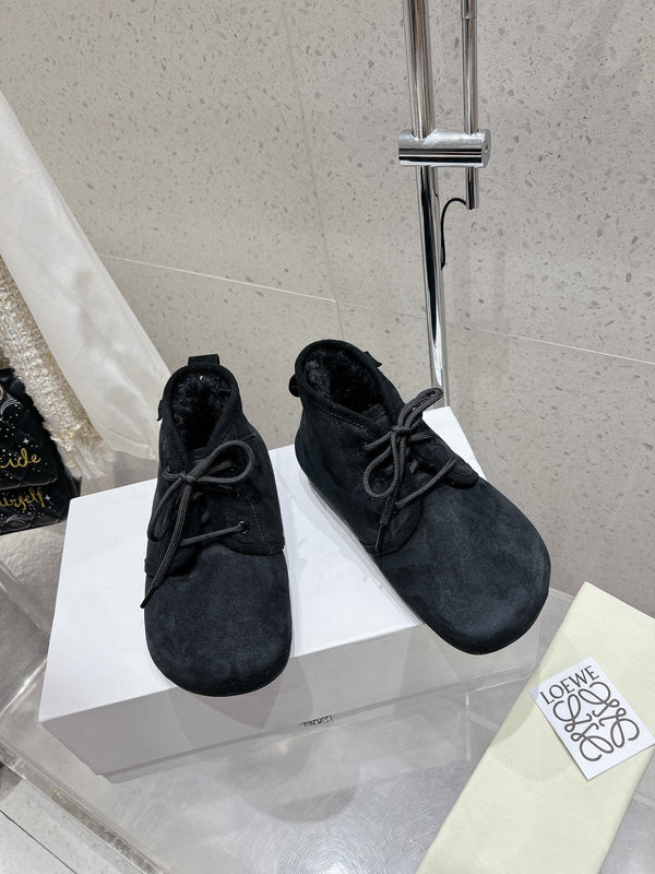 Loewe One-Piece Snow Boots Black Suede 435631