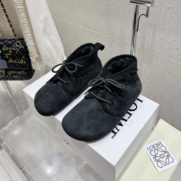 Loewe One-Piece Snow Boots Black Suede 435631