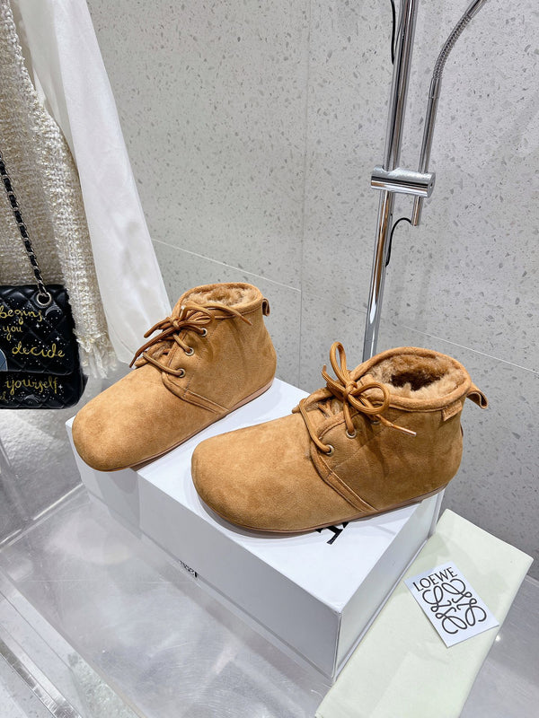 Loewe One-Piece Snow Boots Light Brown Suede 435630