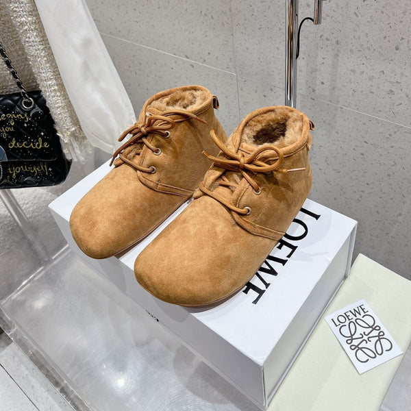 Loewe One-Piece Snow Boots Light Brown Suede 435630