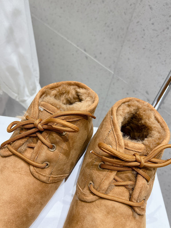 Loewe One-Piece Snow Boots Light Brown Suede 435630