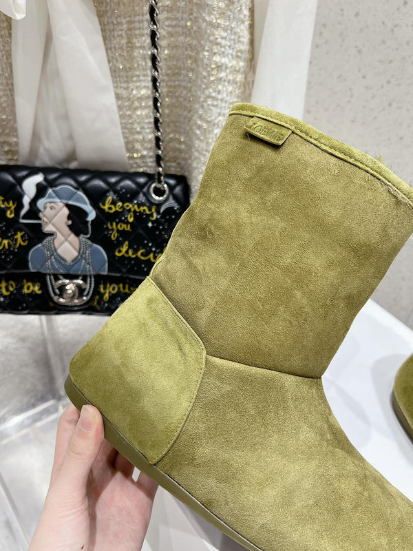 Loewe Lago Boots Light Green Suede 435625