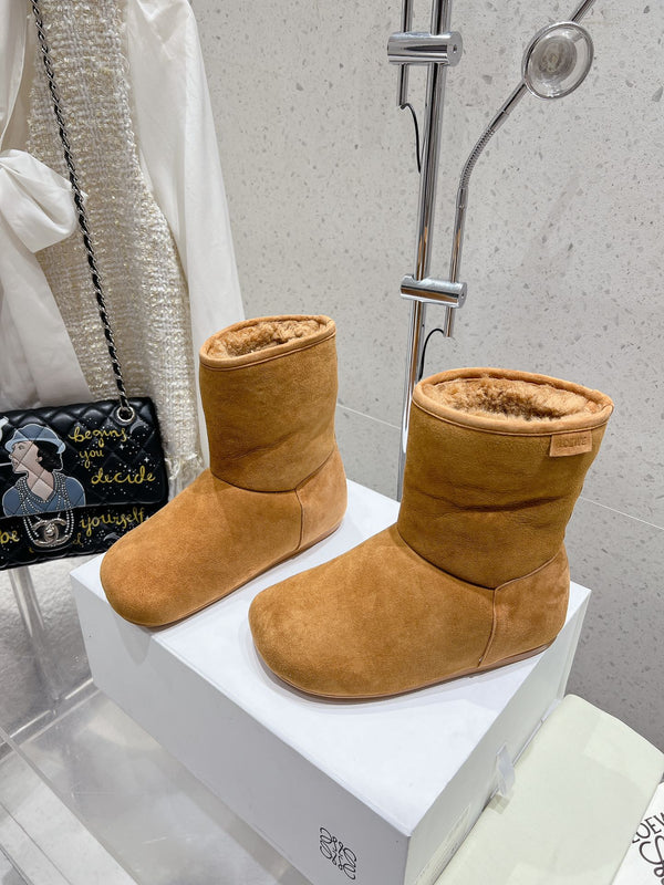 Loewe Lago Boots Brown Suede 435626