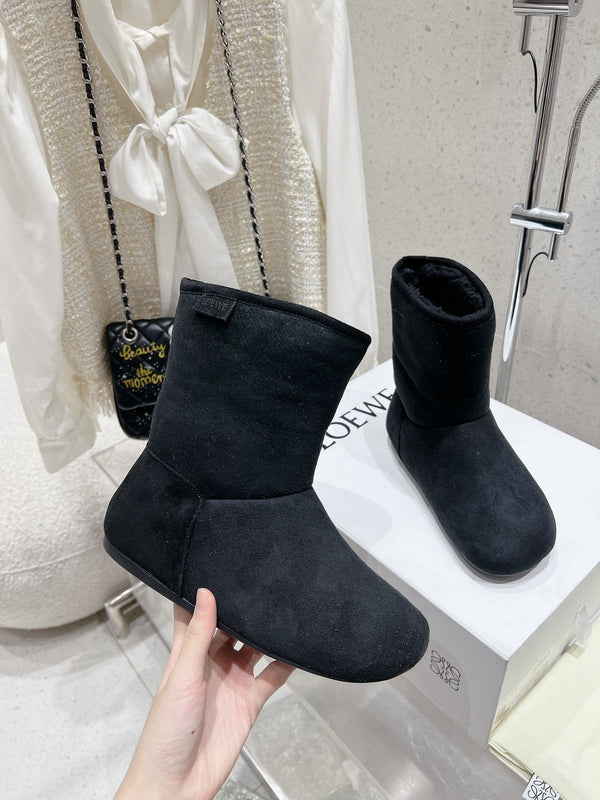 Loewe Lago Boots Black Suede 435627