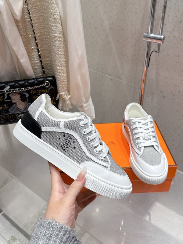 HM Get Sneaker Grey Maxi canvas and Calfskin 204758
