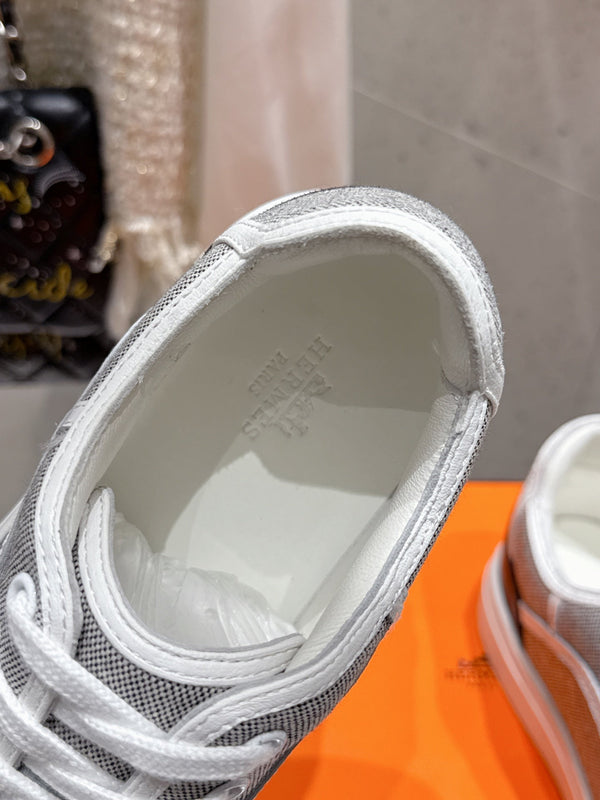 HM Get Sneaker Grey Maxi canvas and Calfskin 204758