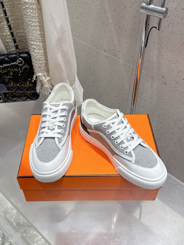 HM Get Sneaker Grey Maxi canvas and Calfskin 204758