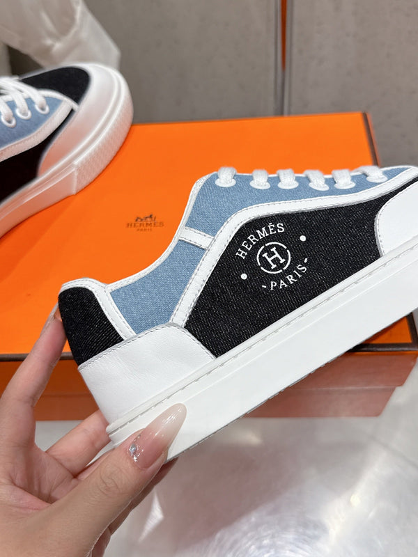 HM Get Sneaker Multicolore Bleu Brut Denim and Calfskin 204760