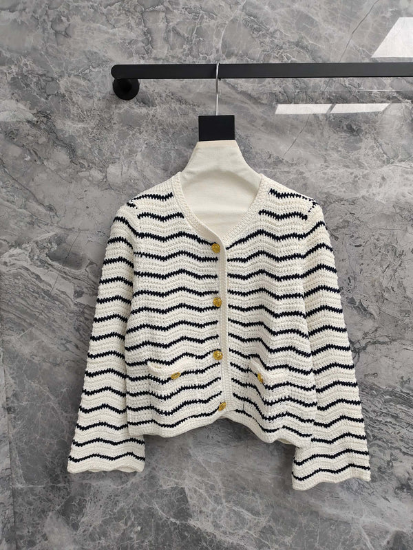 Celine 25 Striped Suit White Black Wool Polyester 278762