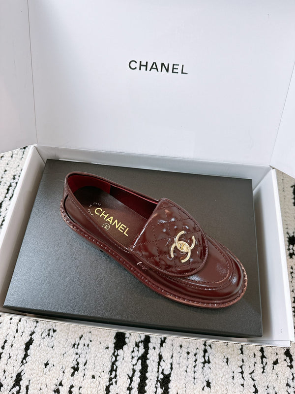 CC Moccasins 25mm In Burgundy Glossy Lambskin 144649