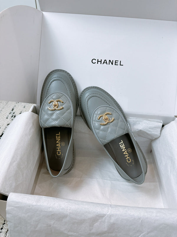 CC Moccasins 25mm In Grey Lambskin 144651