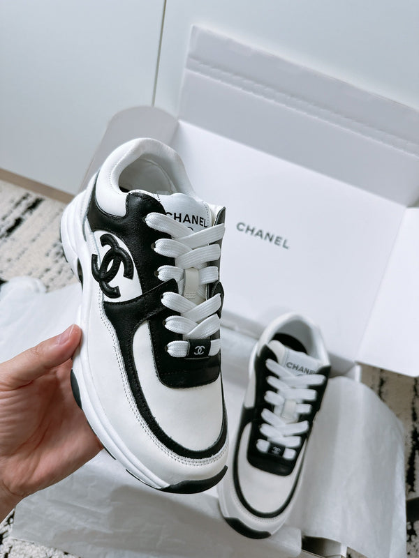 CC Sneaker 35mm In White Mix Black Soft Cowhide 144706