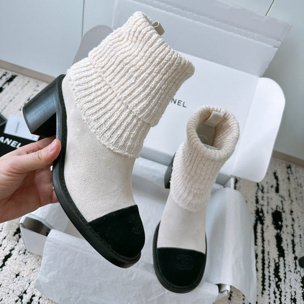 CC Ankle Boots 70MM In White Suede 144564