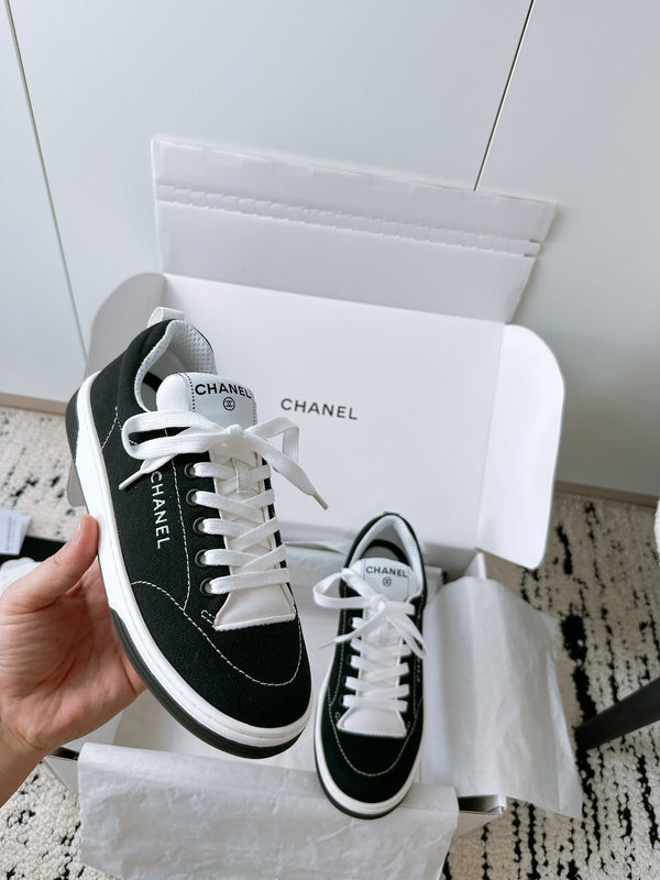 CC Sneaker In Black Canvas Fabric 144507
