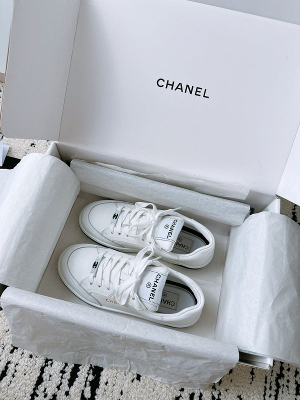 CC Sneaker In White Lambskin 144511