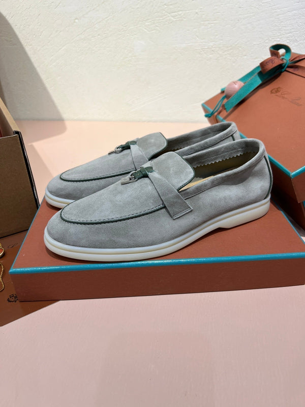 mocassino lp summer charm walk in pelle scamosciata grigio scuro kaki