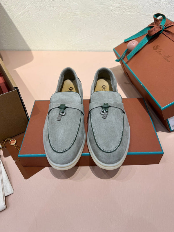 mocassino lp summer charm walk in pelle scamosciata grigio scuro kaki