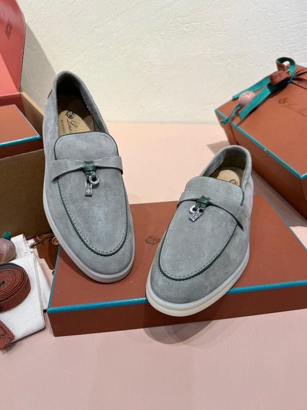 mocassino lp summer charm walk in pelle scamosciata grigio scuro kaki