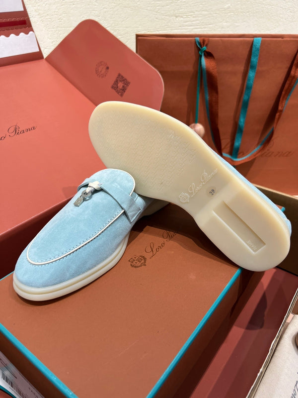 lp summer charm walk loafer cloud blue white suede