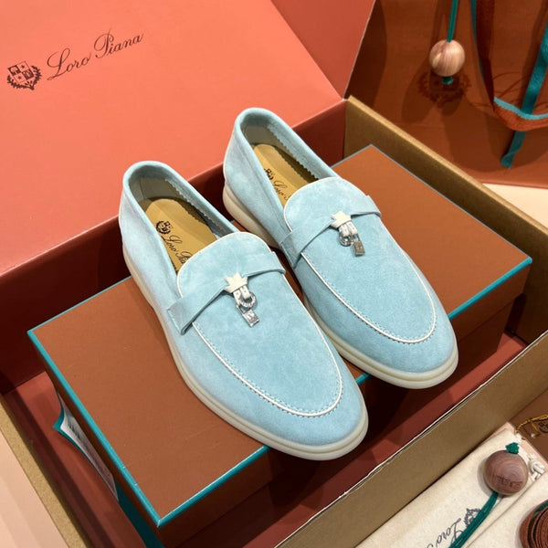 lp summer charm walk loafer cloud blue white suede