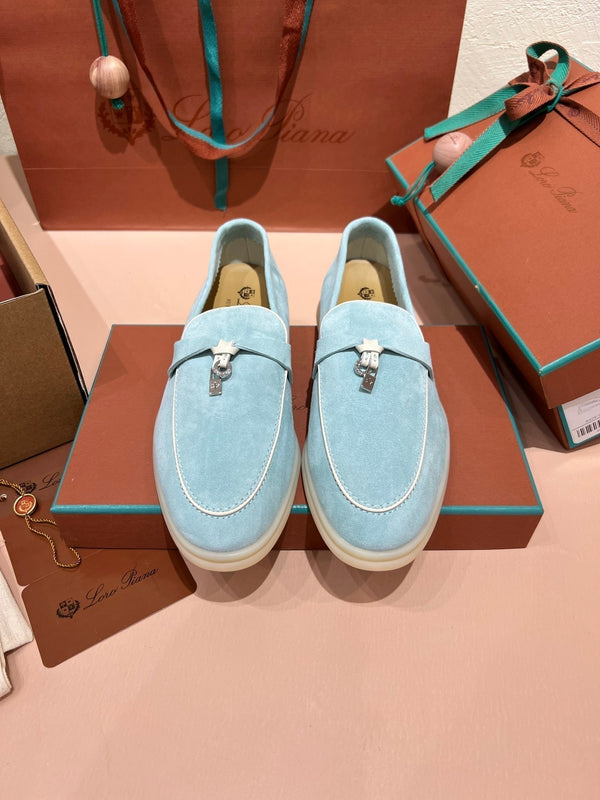 lp summer charm walk loafer cloud blue white suede
