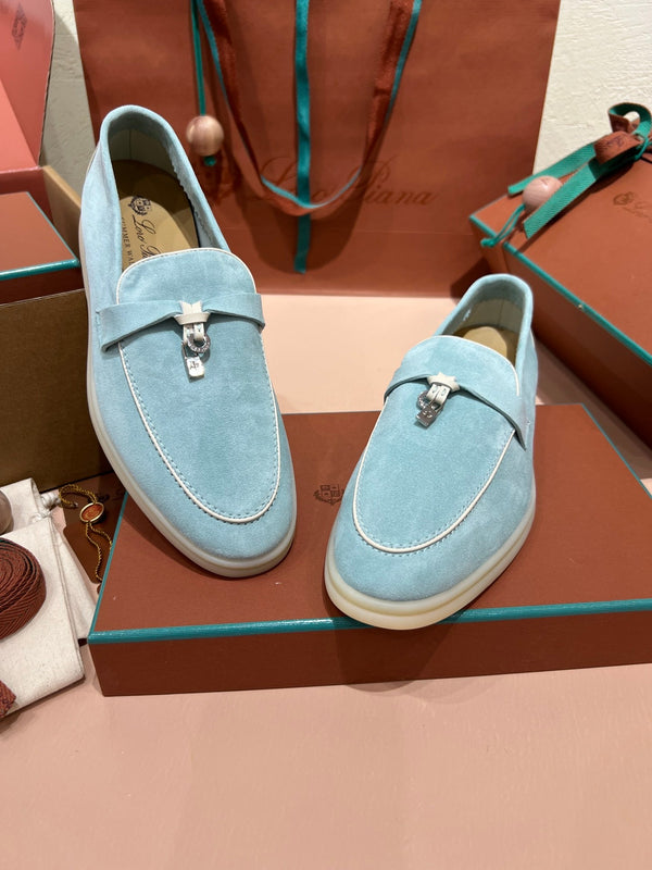 lp summer charm walk loafer cloud blue white suede