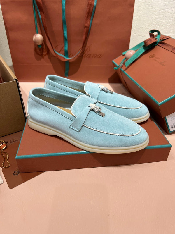 lp summer charm walk loafer cloud blue white suede