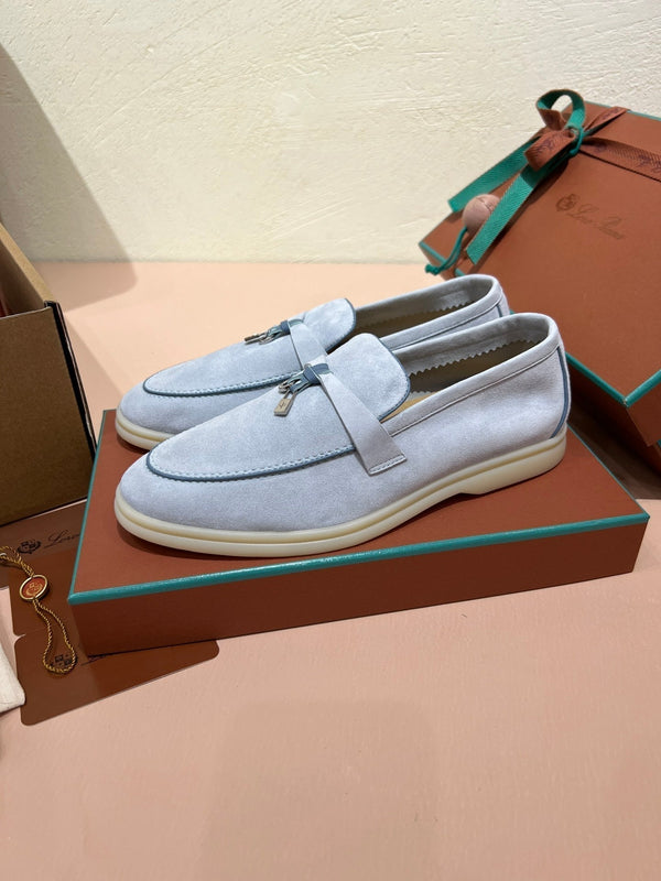 mocassino lp summer charm walk in pelle scamosciata blu acqua