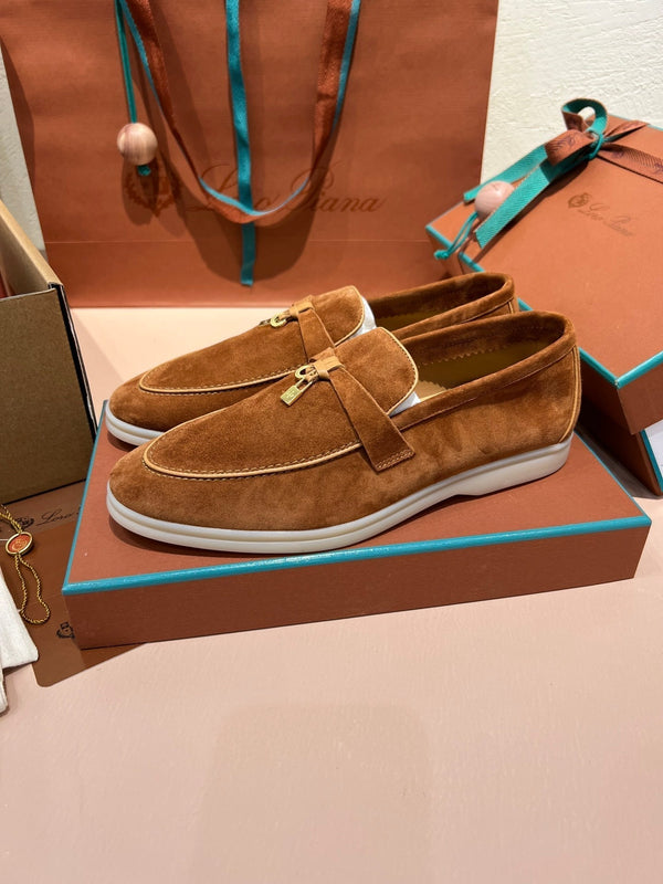 mocassino lp summer charm walk in pelle scamosciata marrone beige