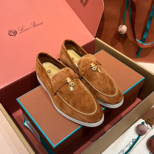 mocassino lp summer charm walk in pelle scamosciata marrone beige